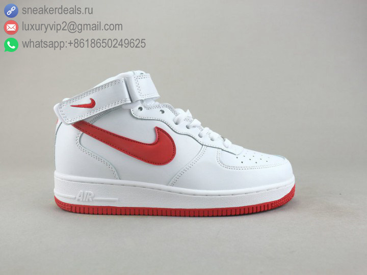 NIKE AIR FORCE 1 HIGH 07 WHITE RED UNISEX SKATE SHOES